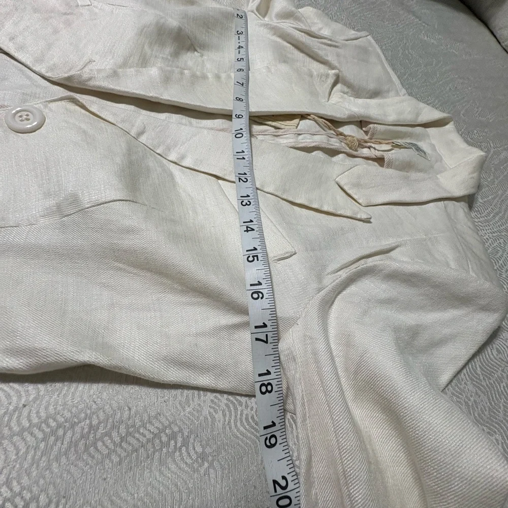 Esley Cream Linen Blazer Size M - Picture 5 of 14